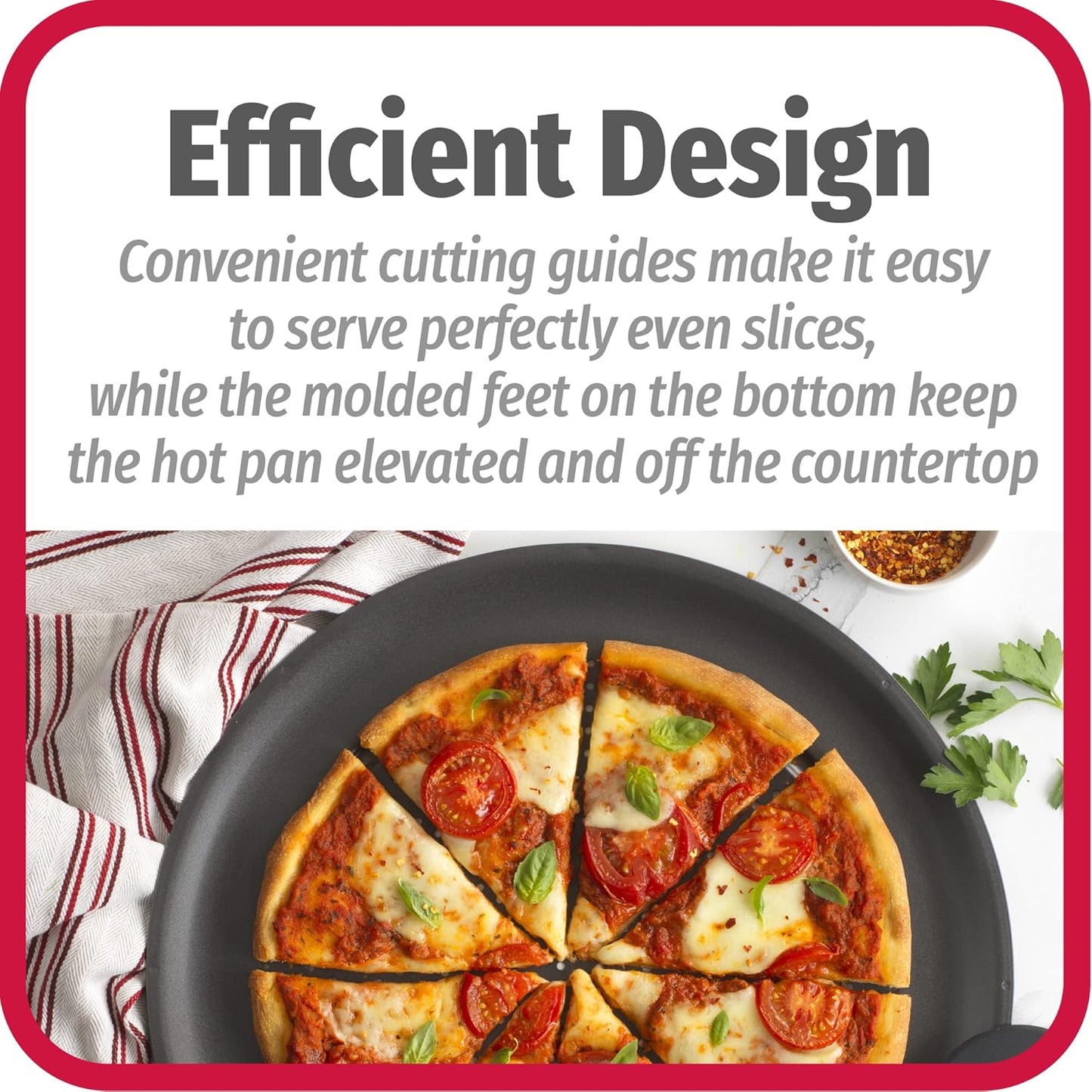 GoodCook AirPerfect Nonstick 16” Pizza Pan - Set of 2 - Pizza Trays for Oven, Perforated Round Pizza Pan, Carbon Steel Baking Pan, Homemade, Frozen & Leftover Slices