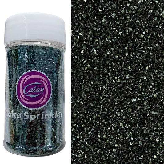 Sentovac Black Sanding Sugar for Baking Edible Sparkling Sugar Sprinkles Coarse Sugar Crystals for Baking Topping Cake Cookie Cupcake Topper Ice Cream Decoration Supplies 3.2 OZ