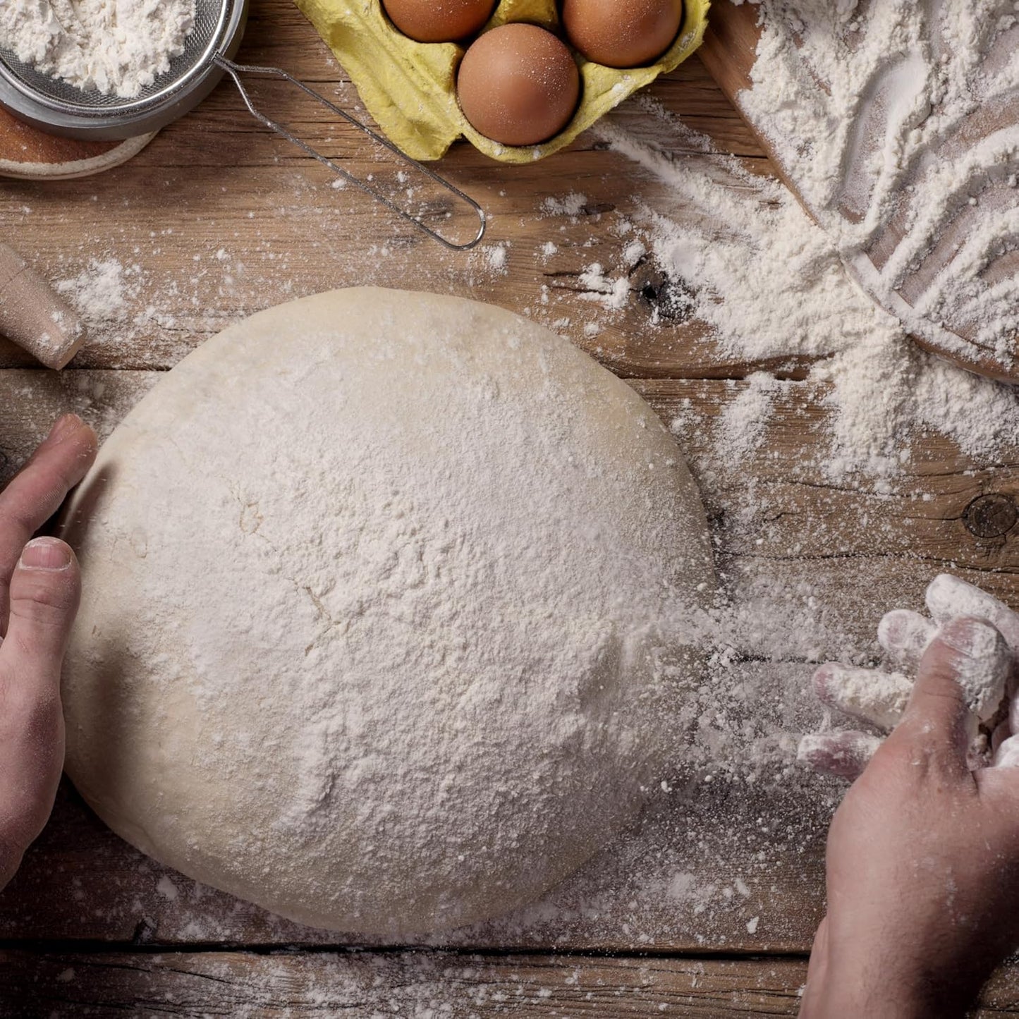 Premium Bread Proofing Set with Acacia Wood - Sourdough Bread Baking Supplies, 2 Rattan Banneton Baskets, 2 Basket Covers, Brush, Metal Scrapper, Plastic Scrapper, Scoring Lame, 5 Blades & Case