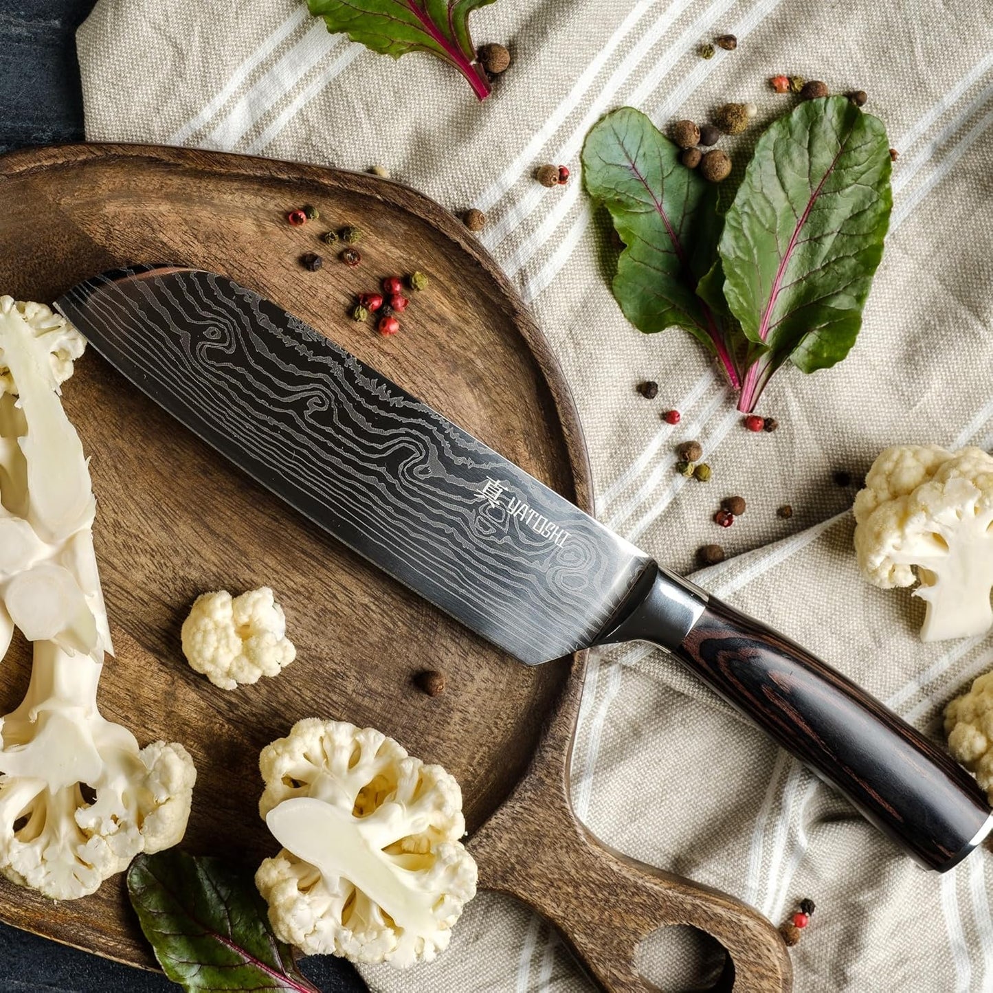 Yatoshi Professional Kitchen Knife Set, 15 Pieces, High Carbon Stainless Steel, Ergonomic Handle