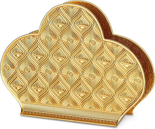 Alisveristime Zamac Napkin Holder – Decorative Elegant Metal Napkin Organizer for Table or Countertop Use (Gold)