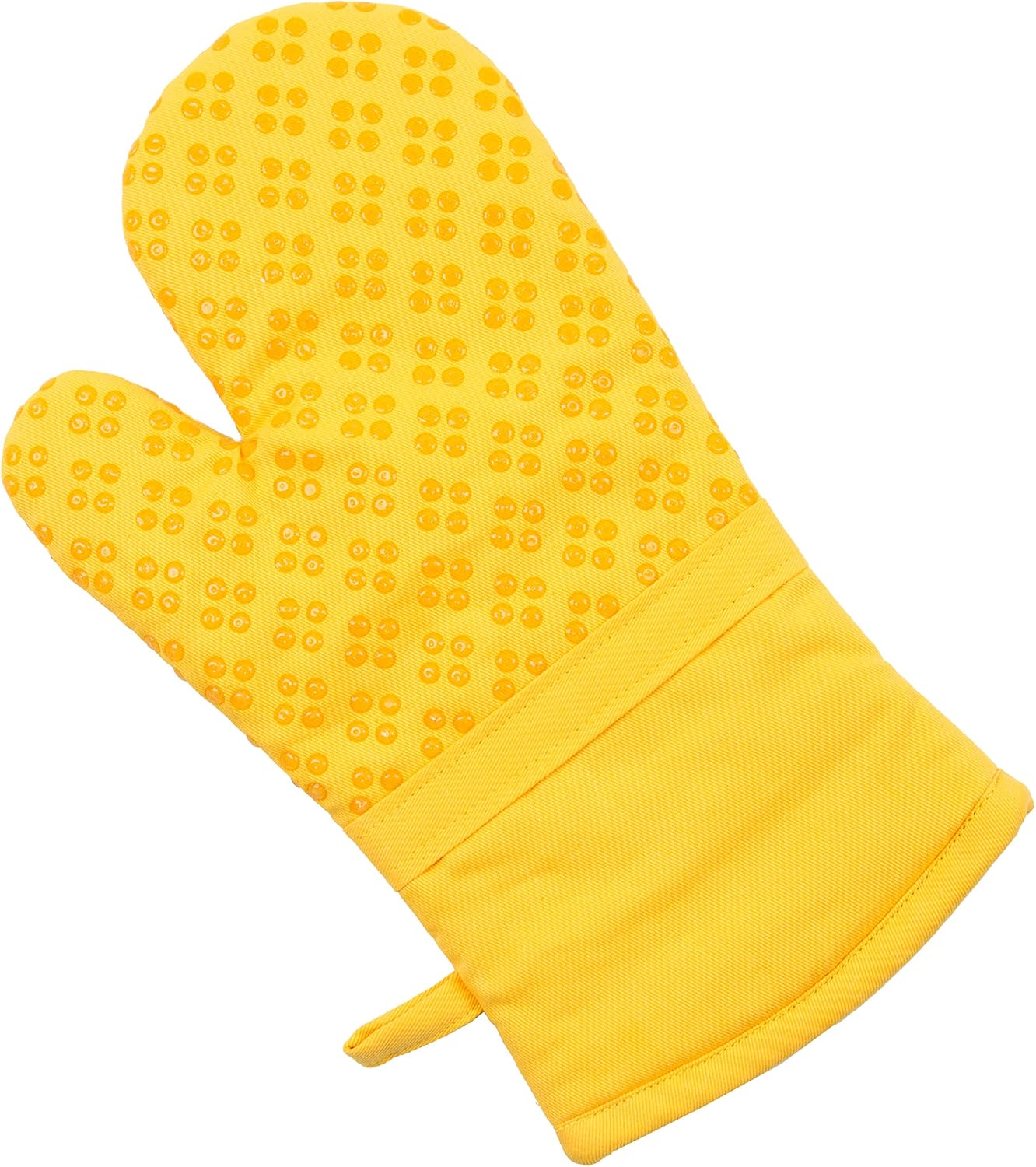 Sticky Toffee 9-Piece Kitchen Set – Yellow 100% Cotton Terry Dish Towels, Dishcloths, Oven Mitts, and Pot Holders with Non-Slip Silicone Grip, Oeko-Tex Cotton