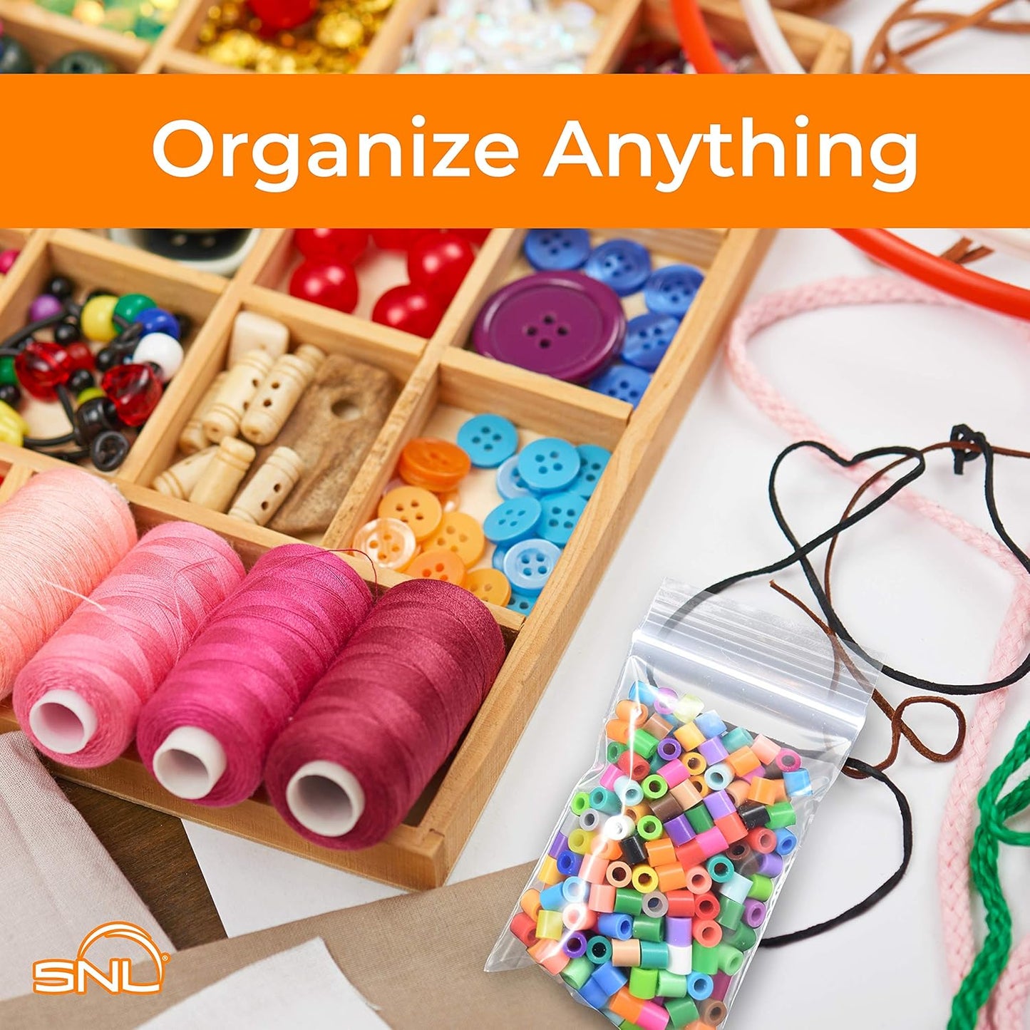 SNL Quality Zipper Lock Reclosable Clear Disposable Plastic Bags, Strong | Assorted Small Bag Sizes - 1.5" X 2", 2" X 3", 3" X 4", 4" X 6" - 2 MIL - 400 Bags