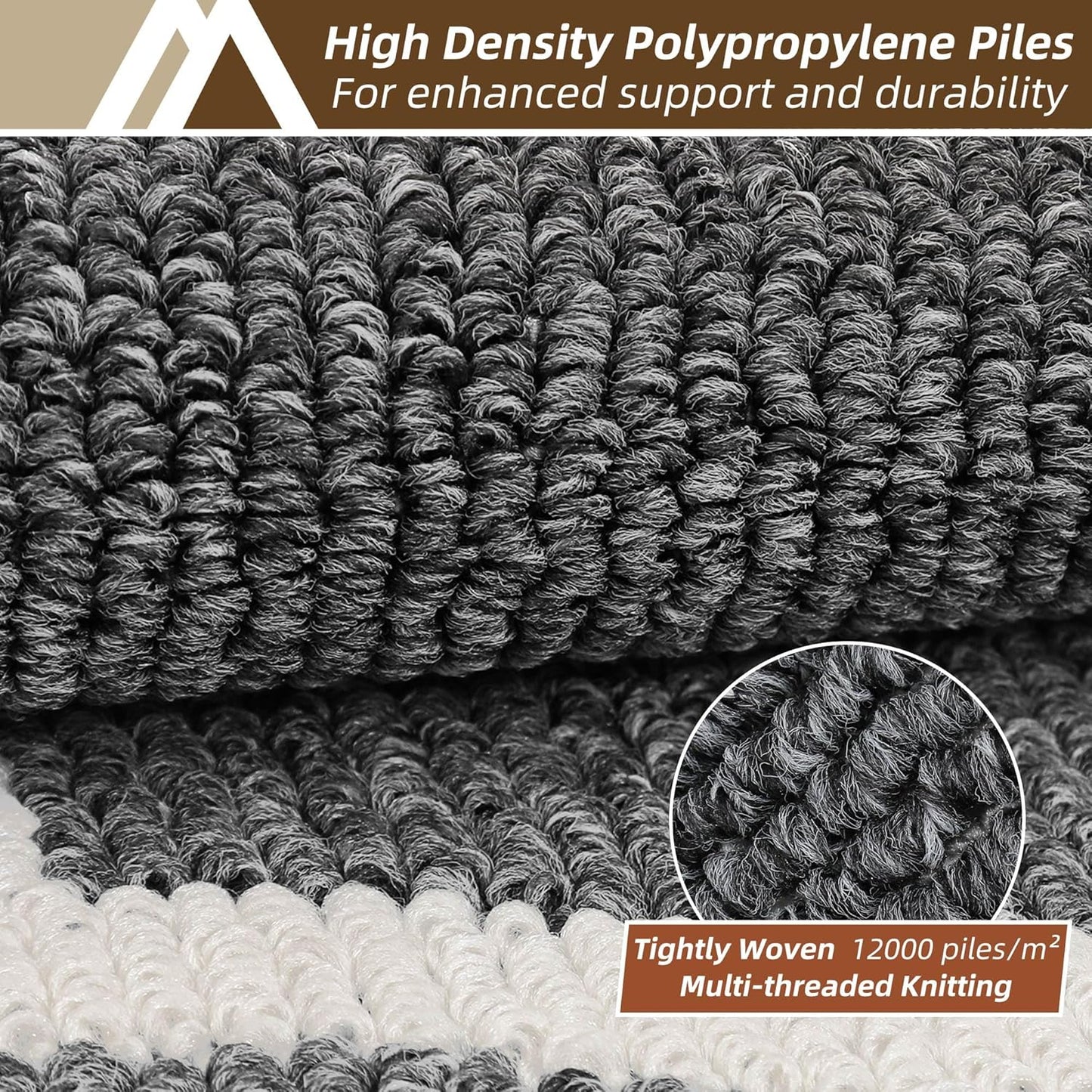 COSY HOMEER Long Kitchen Floor Mats for in Front of Sink Super Absorbent Kitchen Rugs and Mats 24"x48" Non-Skid Kitchen Mat Standing Mat Washable,Polypropylene,Dark Grey,Frame