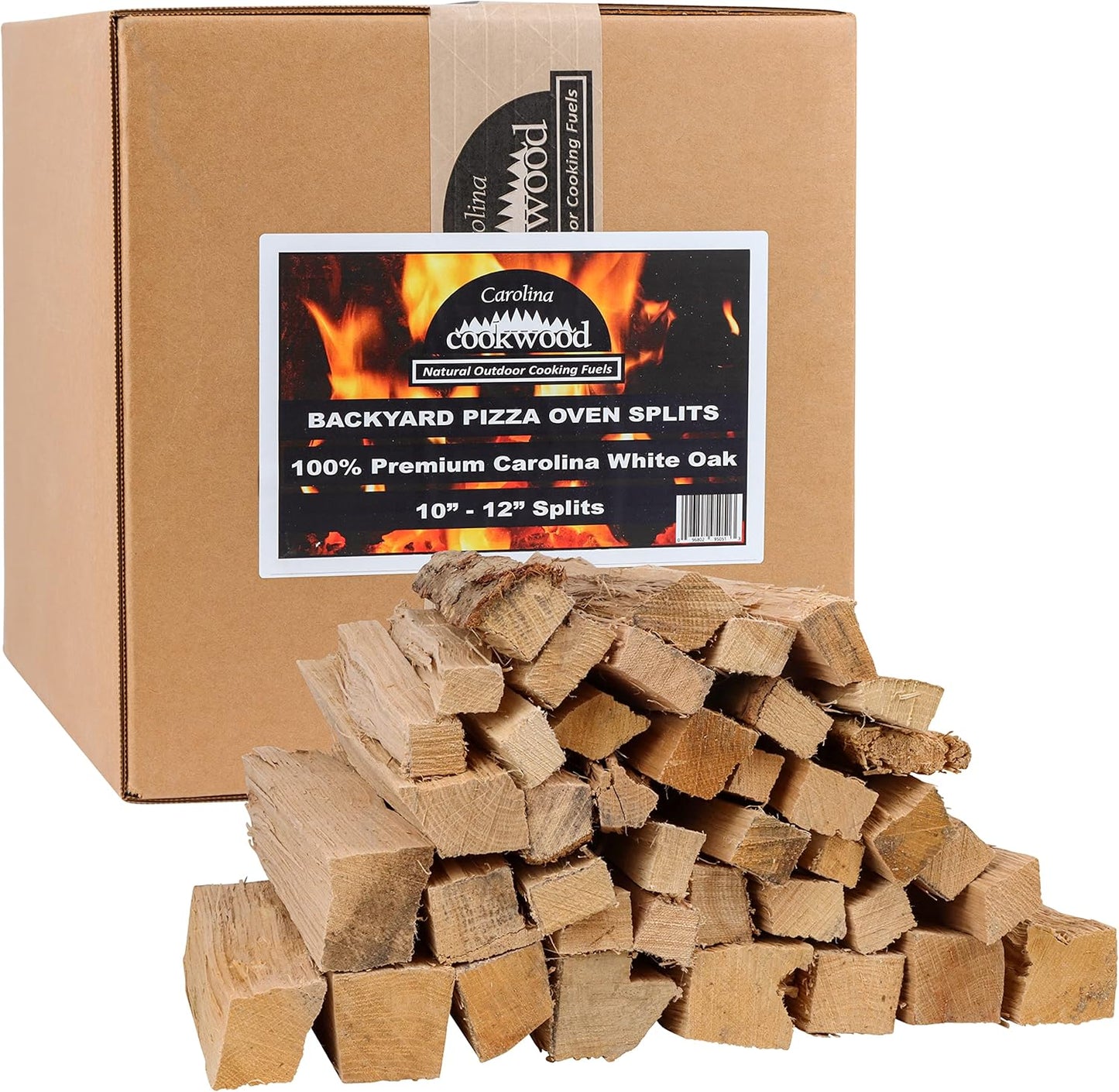 Pizza Oven Wood 12 Inch Naturally Cured White Oak Splits Cooking Wood for Free Standing Ovens 1650 Cubic Inches