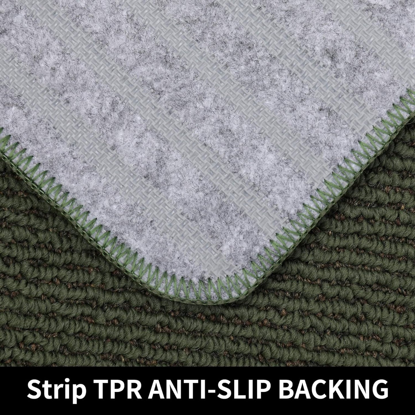 COSY HOMEER 20x30 Inch/20X48 Inch Kitchen Rug Mats Made of 100% Polypropylene Strip TPR Backing 2 Pieces Soft Kitchen Mat Specialized in Anti Slippery and Machine Washable,Green