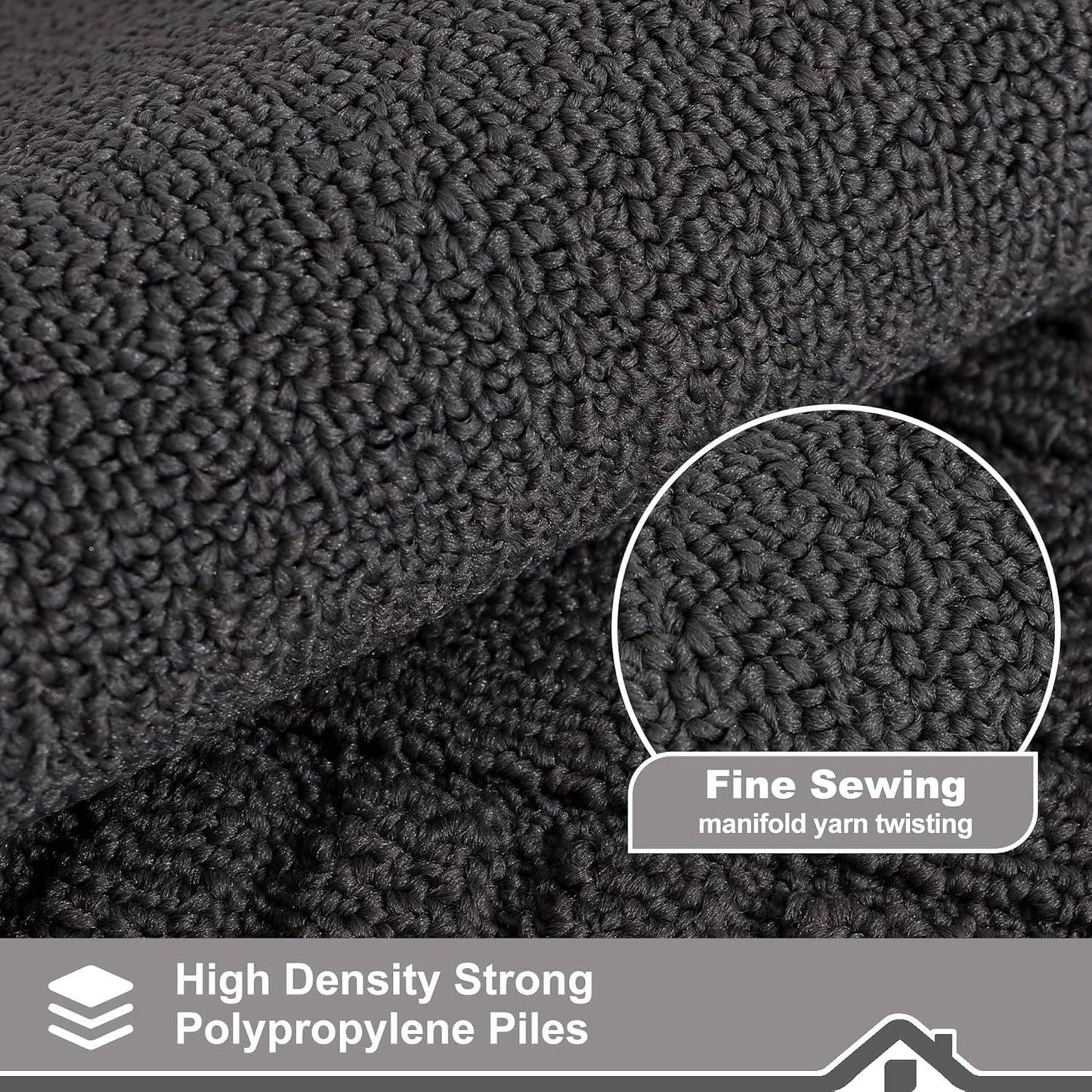 BEQHAUSE-Kitchen-Rugs-and-Mats Non Slip Kitchen Runner Rug Absorbent Kitchen Mats for Floor Machine Washable Kitchens Floormat,Black 24x60inch