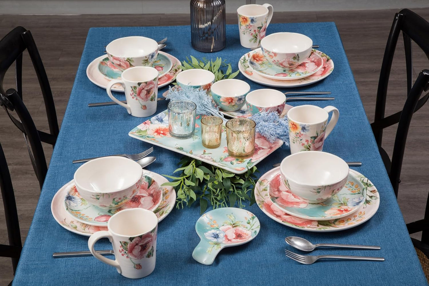 Bico Margret's Garden Spoon Rest for Stove Top, Ceramic Spoon Holder for Kitchen Counter, Easy to Clean Coffee Spoon Rest Dishwasher Safe, Kitchen Cooking Utensil Rest for Ladles Spatula