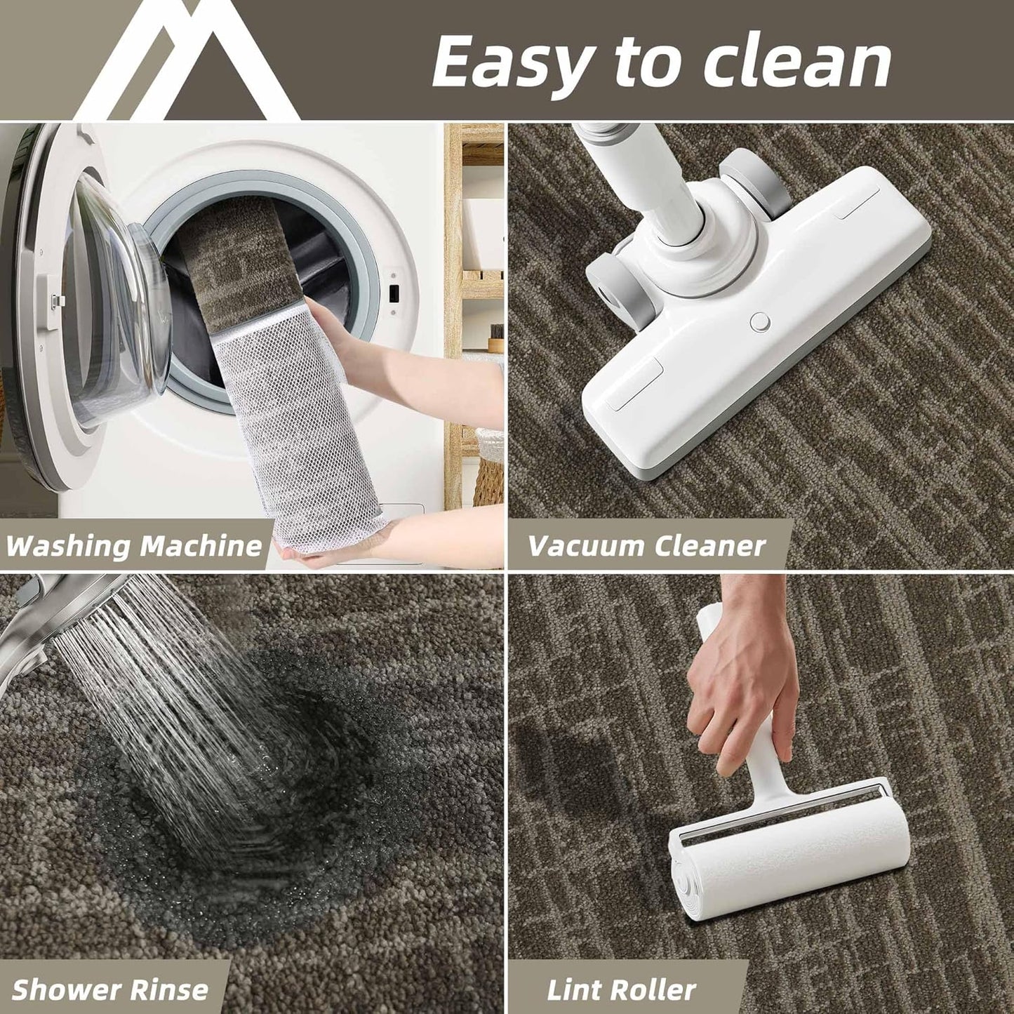 COSY HOMEER Kitchen Rugs 20"x32"+20"x48" Absorbent Soft Kitchen Mats for Floor Non Slip Kitchen Runner Rug Polyester Washable Kitchen Floor Mats for Sink Mat,Hallway,Laundry,Light Brown