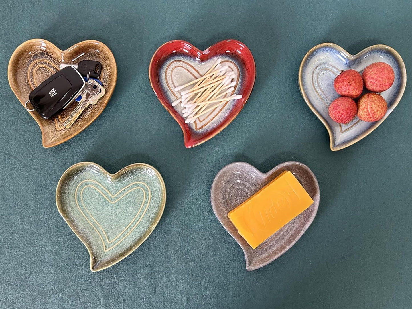 Ceramic Spoon Rest for Stove Top, Heart Cute Spoon Rest for Kitchen Counter, Cooking Spoon Holder for Kitchen Counter, Utensil Rest Spatula Rest Ladle Holder Tong Rest (Volcanic Ash Grey)