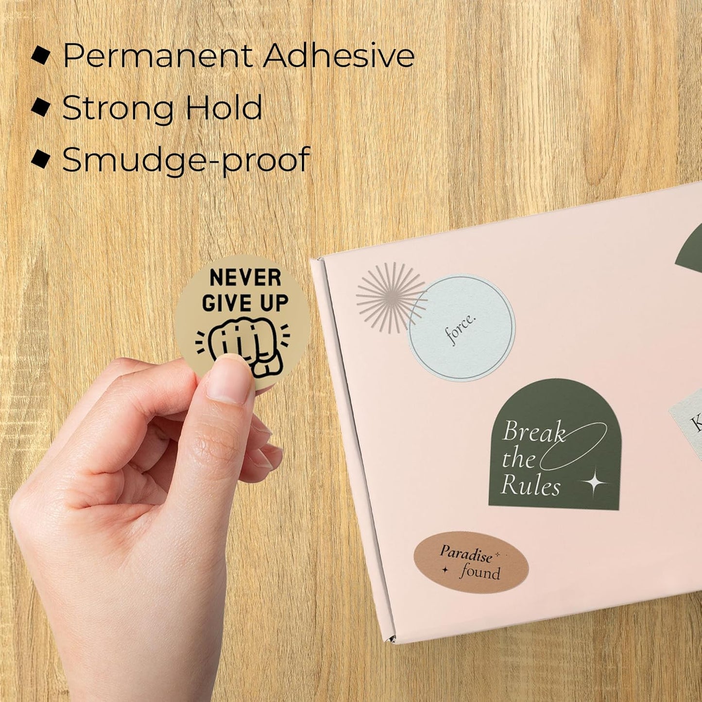 Perco Light Brown 2-inch Round Circle Thermal Sticker Labels - 300 Labels/Roll, Direct Thermal Printer Compatible, Permanent Adhesive, Vibrant Colors, Strong Hold, Perforated for Easy Use—Made in USA