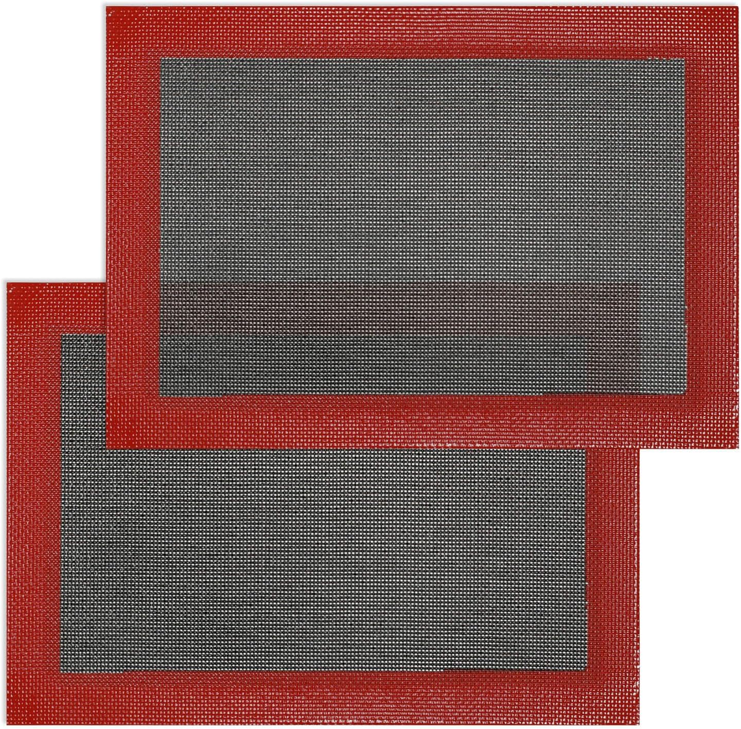 Perforated Silicone Baking Mats for Quarter Sheet, 2 Pcs Non-Stick Eclair Baking Mats for 9x13 Cookie Sheet, Reusable Baking Sheet Liners Compatible with Nordic Ware Naturals Quarter Sheet