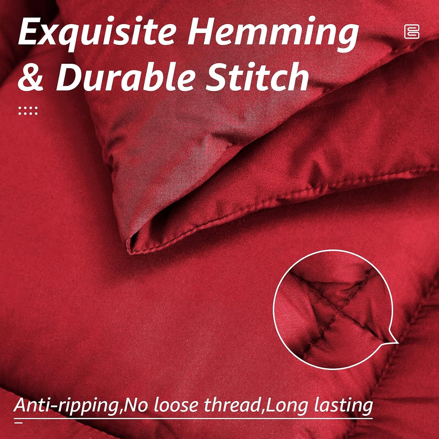 HYLEORY All Season Queen Size Bed Comforter - Cooling Goose Down Alternative Quilted Duvet Insert with Corner Tabs - Winter Warm - Machine Washable - Red