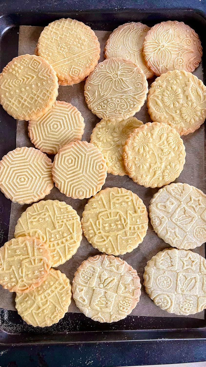 HAPPY CATS Embossing Rolling Pin. Dough and Clay Roller for Embossed Cookies and Pottery. Cookie and Ceramic Stamp. Baking Gifts by Algis Crafts