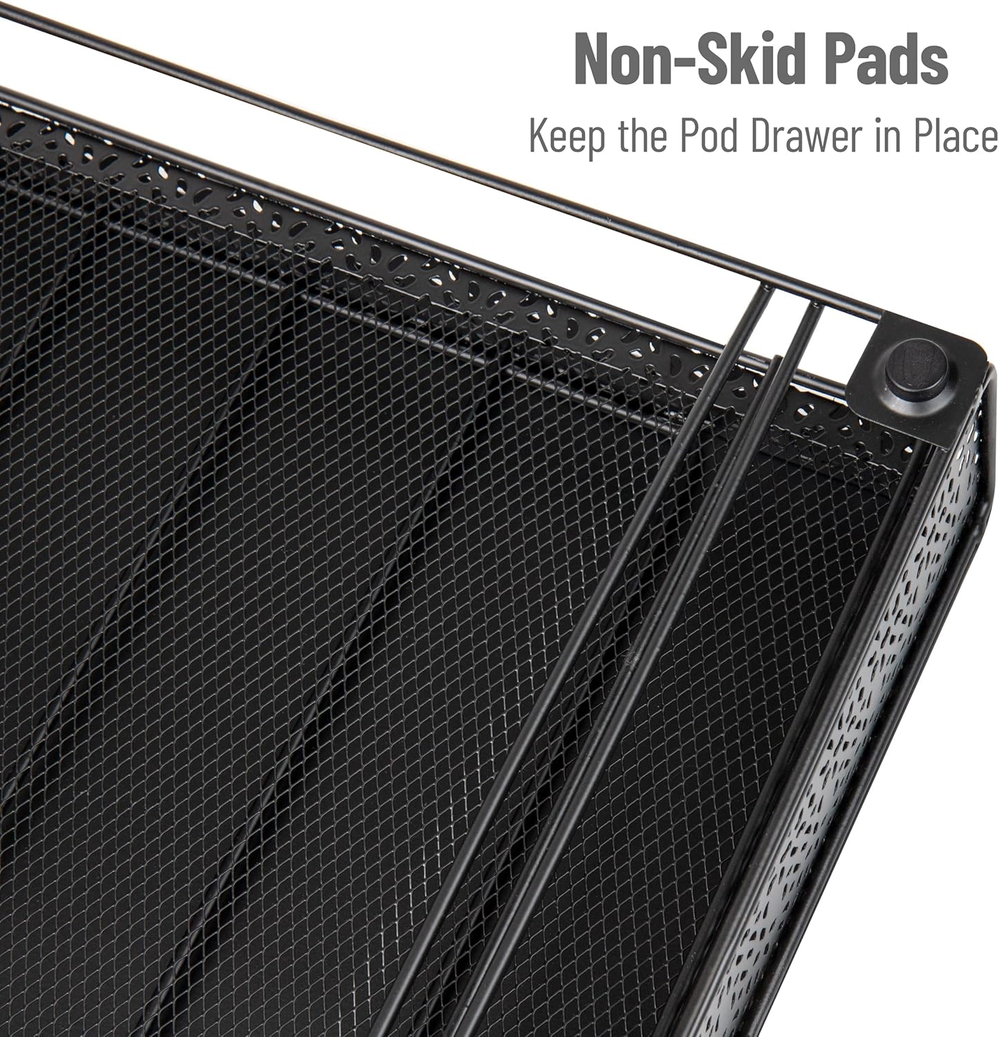 Mind Reader Single Serve Coffee Pod Drawer, 36 Pod Capacity, Countertop Organizer, Metal, 12.75" L x 13" W x 3" H, Black