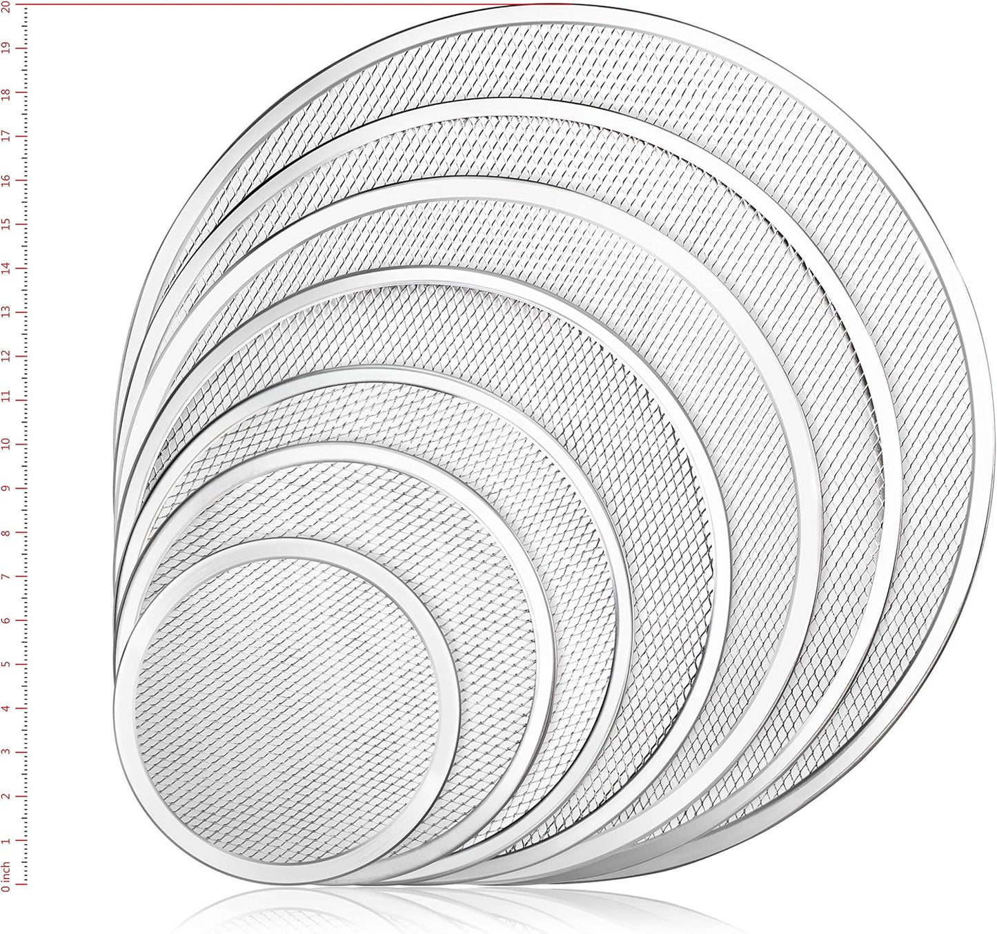 New Star Foodservice 50943 Restaurant-Grade Aluminum Pizza Baking Screen, Seamless, 10-Inch, Pack of 6