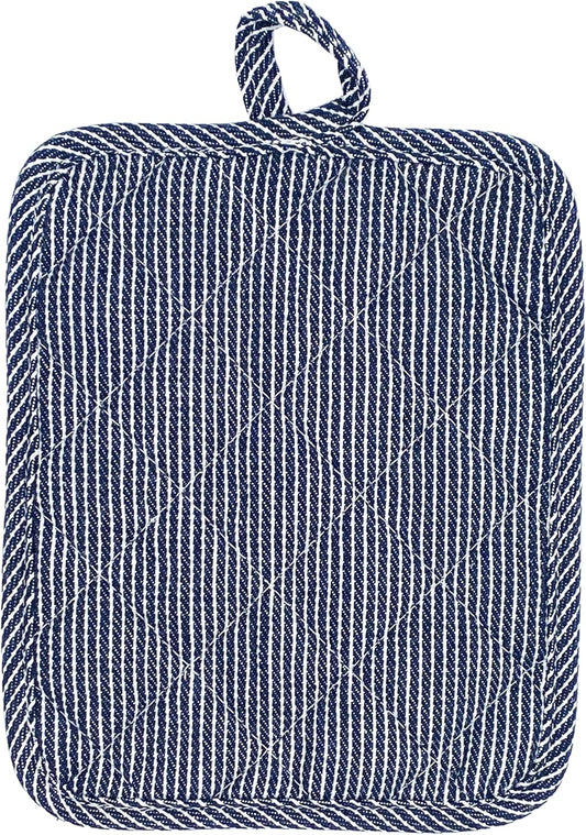 American Linen Pot Holders, Hot Pads, Table Pads for Kitchen and Dining Table, Non Slip Heat Resistant Hot Pot Holder (Navy, 8 Pack)