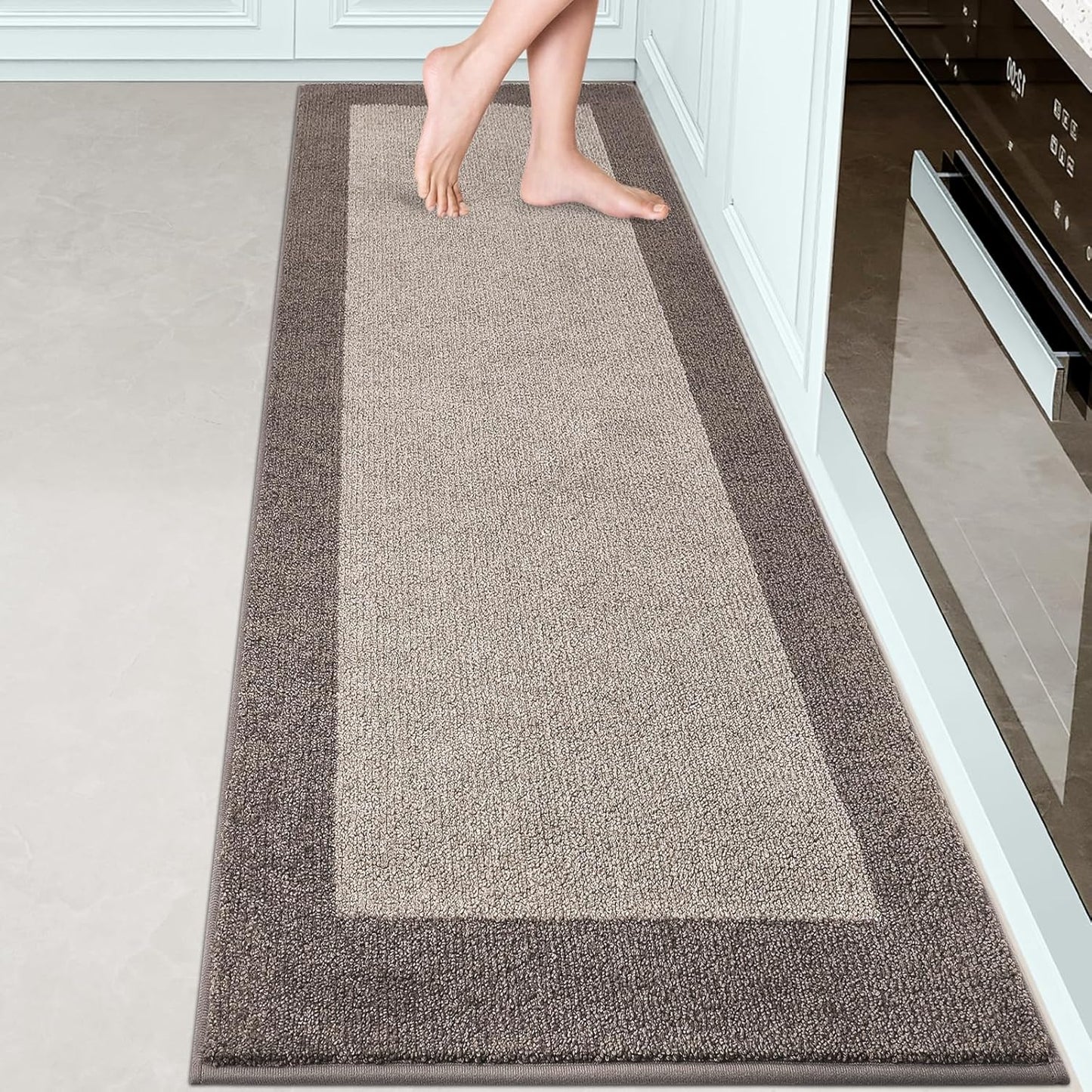 Machine Washable Kitchen Rug 24" x 84", Non Slip Kitchen Mat for Floor, Absorbent Entrance Runner Rug for Bedroom, Hallway, Bathroom, Door (Roll Packing)