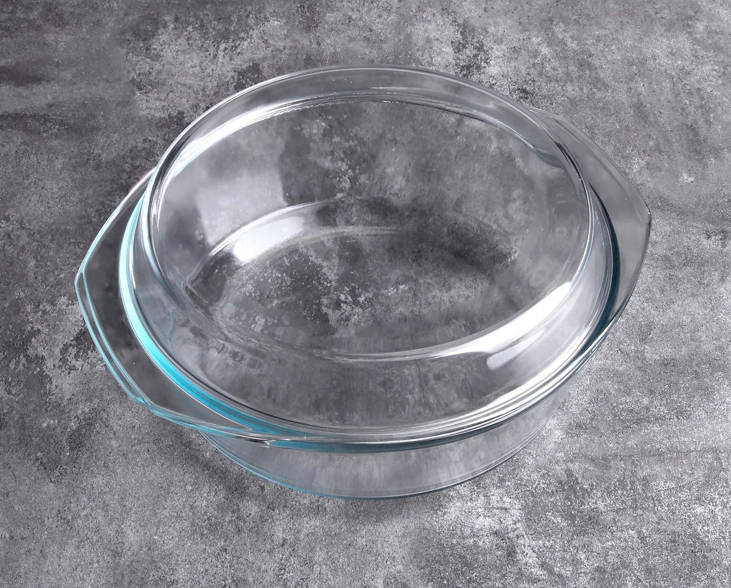 Round Tempered Glass Casserole Dish with Lid, Glass Casserole Baking Dish. Oven Freezer and Dishwasher Safe. - 4QT