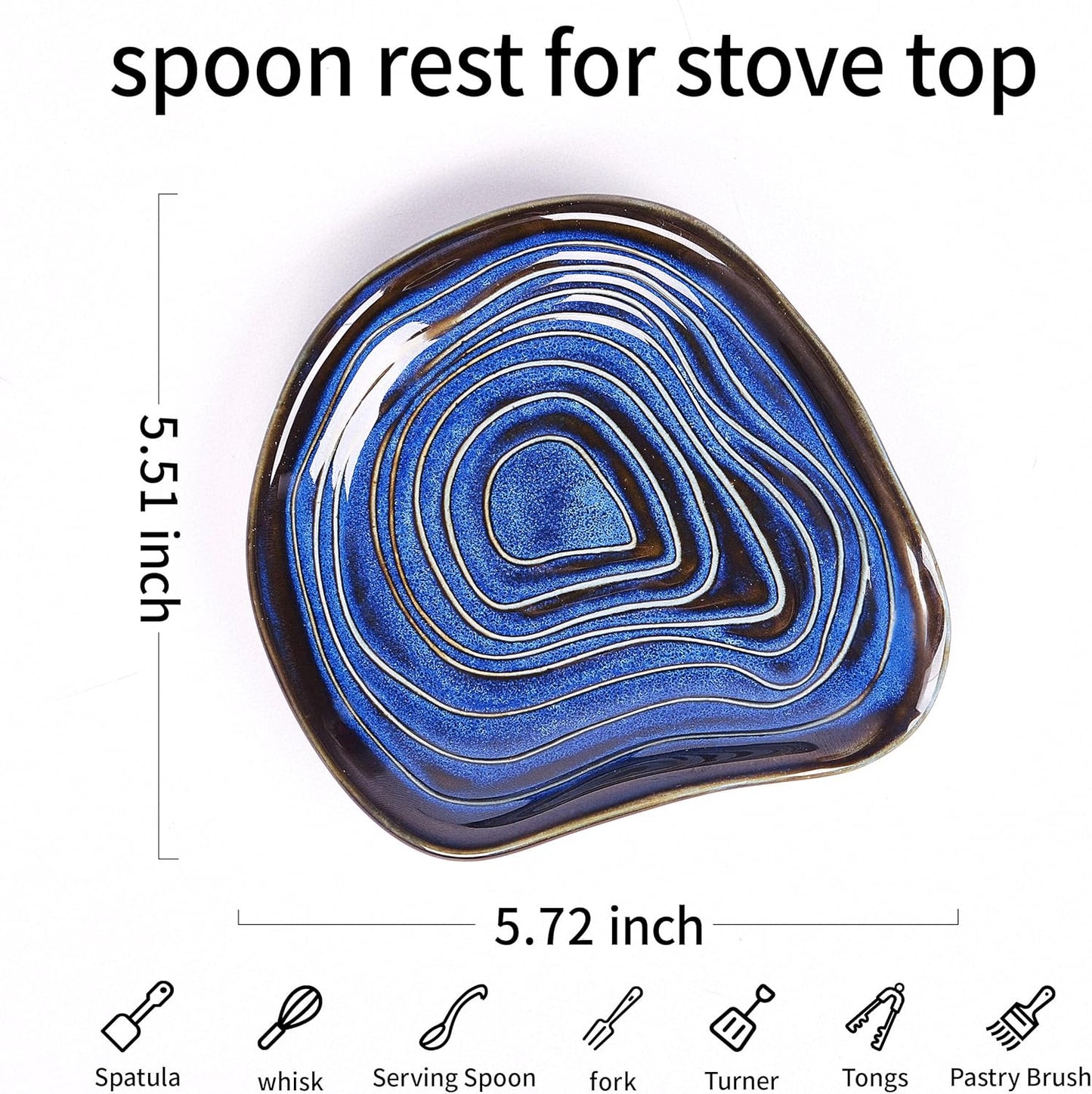 Set of 3 Large spoon rest,Spoon Rest for Stove Top,Ceramic Spoon Rest,coffee spoon rest,Kitchen Spoon Holder for Multiple Utensils,Cooking Spoon holder for Kitchen Counter Decor,Gift for Housewarming