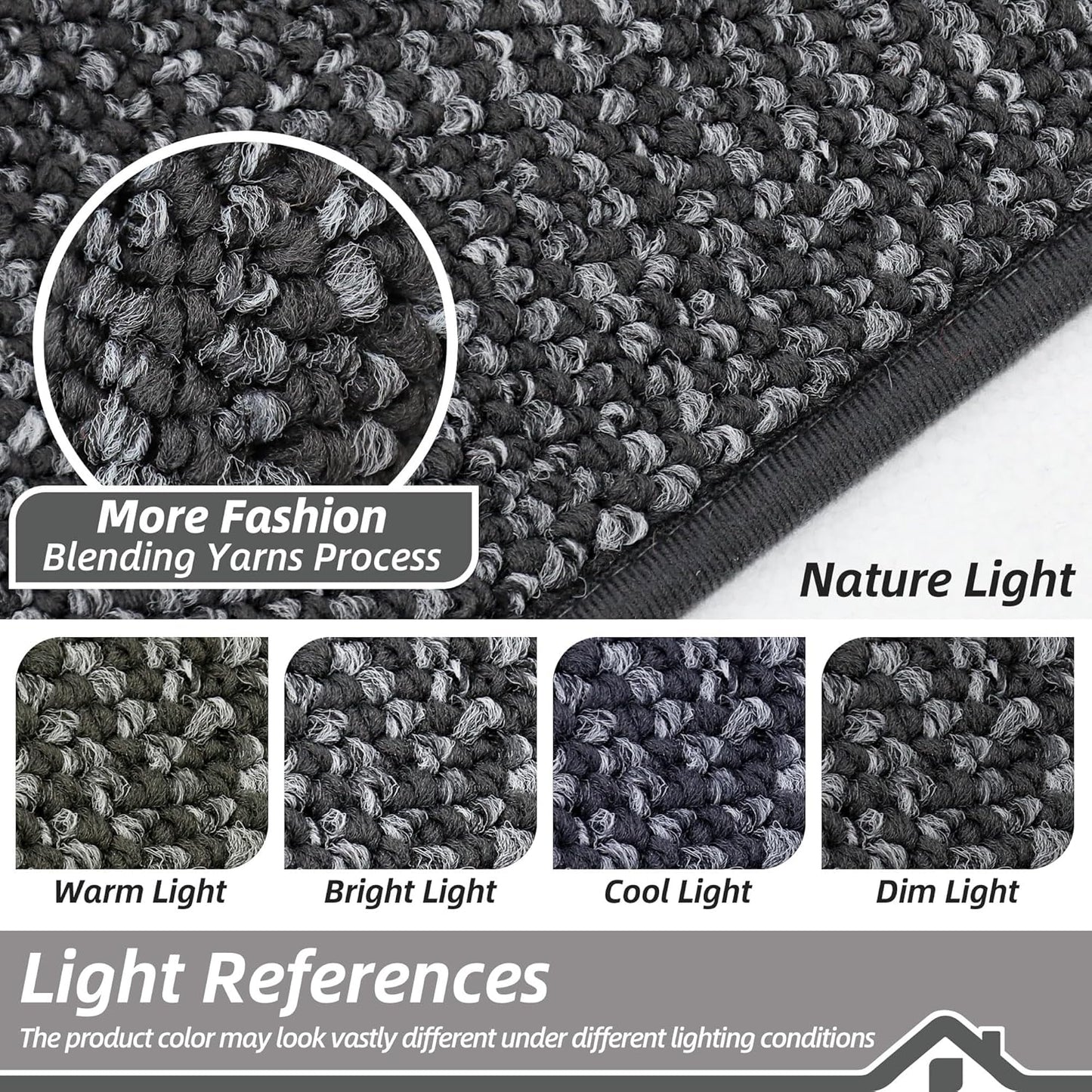 BEQHAUSE Kitchen Rugs 32"x48", Non-Slip Kitchen Mats for Floor, Super Absorbent and Stain Resistant Kitchen Rugs, Machine Washable Rugs for Kitchen, Hallway, Laundry & Sink, Charcoal