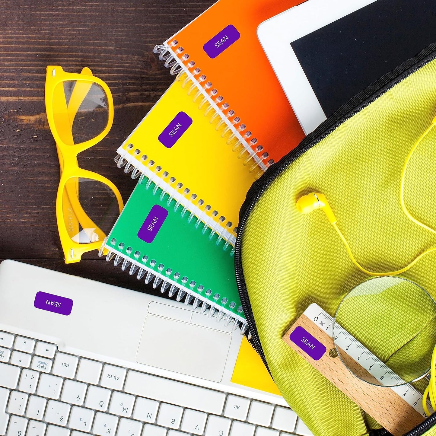 Personalized Labels (100 Count) (0.9" 0.4") Small Custom Name Stickers - Waterproof for Kids, Toddlers and Parents