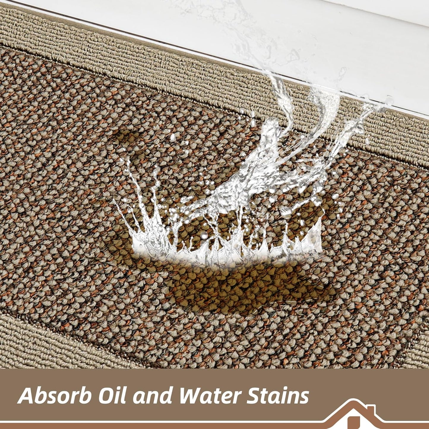 BEQHAUSE Kitchen Rugs and Mats Set of 2 Non-Slip Kitchen Mats for Floor, Absorbent and Stain Resistant Kitchen Runner, Machine Washable Rugs for Kitchen, Laundry & Sink, 20"x32"+20"x48", Taupe