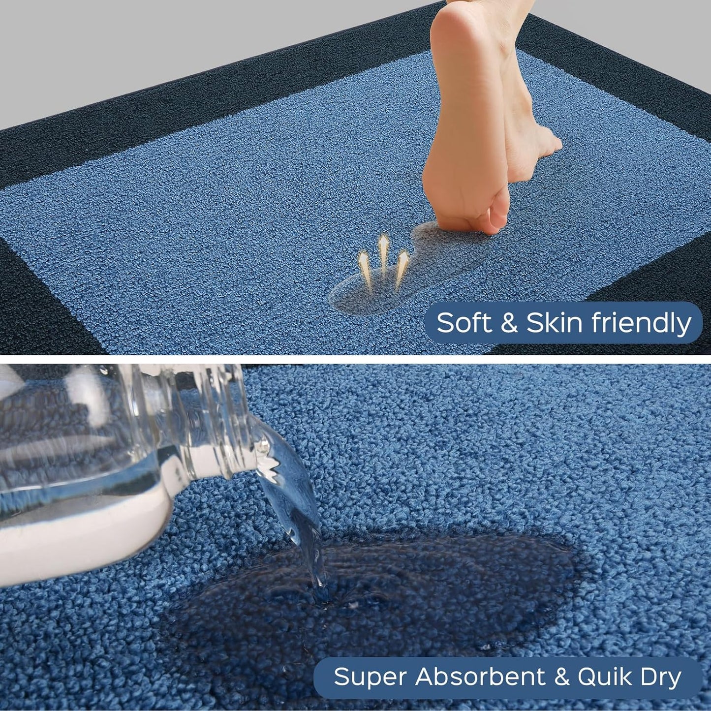 Machine Washable Runner Rug 24" x 84", Non Slip Kitchen Mat for Floor, Absorbent Entryway Rug for Kitchen, Bedroom, Hallway, Bathroom, Door (Roll Packing)