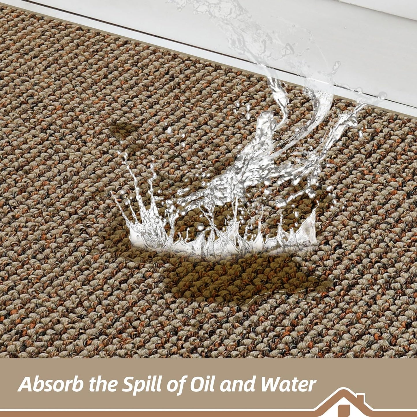 BEQHAUSE Kitchen Rugs 32"x48", Non-Slip Kitchen Mats for Floor, Super Absorbent and Stain Resistant Kitchen Rugs, Machine Washable Rugs for Kitchen, Hallway, Laundry & Sink, Taupe