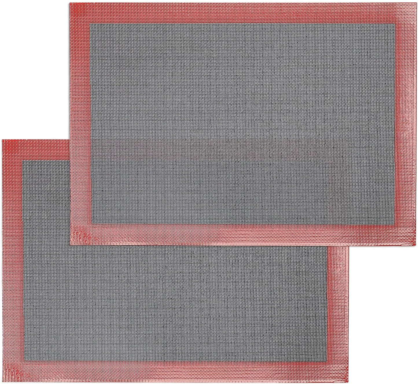 Silicone Baking Mat with Microperforated, 2 PCS Perforated Baking Mats/Oven Liners for 13" x 18" Half Sheet Pan, Reusable Air Mesh Silicone Mat for Cookie/Eclair/Bread/Pizza/Pastry