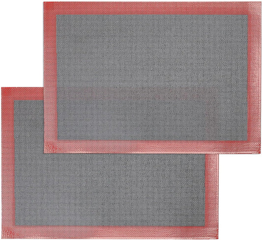Silicone Baking Mat with Microperforated, 2 PCS Perforated Baking Mats/Oven Liners for 13" x 18" Half Sheet Pan, Reusable Air Mesh Silicone Mat for Cookie/Eclair/Bread/Pizza/Pastry