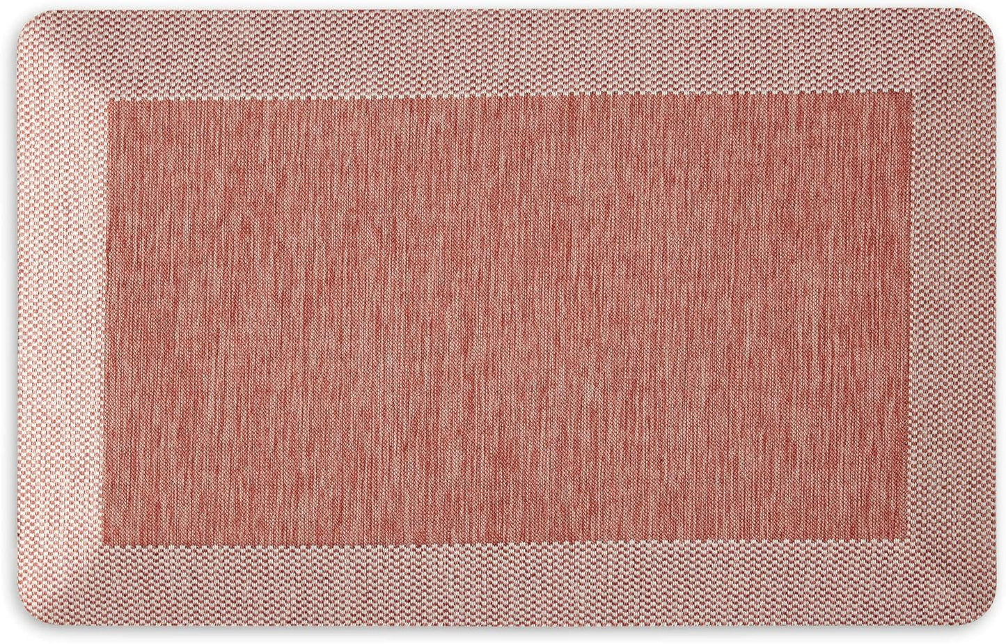 Martha Stewart Mira Modern Heathered Solid Anti-Fatigue Air-Infused Kitchen Mat, Spice Red, 19.6"x32"