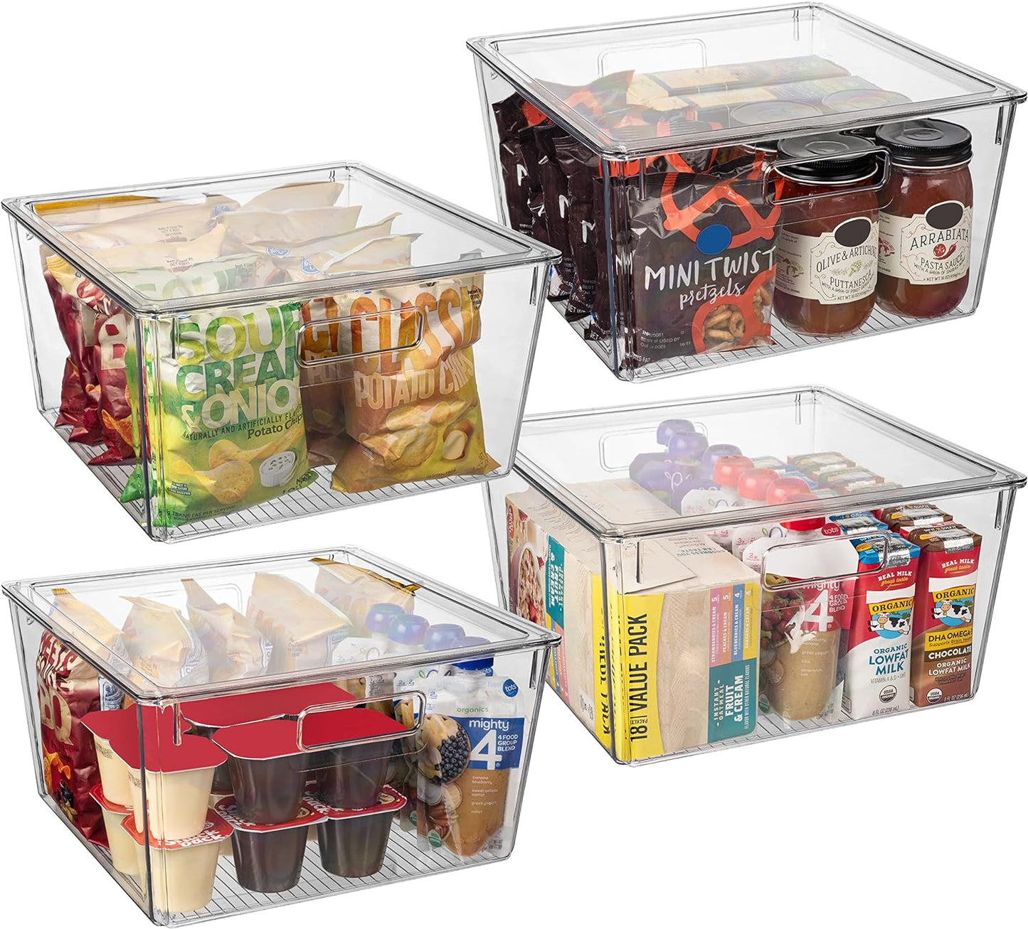 CLEARSPACE Plastic Storage Bins with Lids XL – Perfect Kitchen Organization or Pantry Storage – Fridge Organizer, Pantry Organization and Storage Bins, Cabinet Organizers