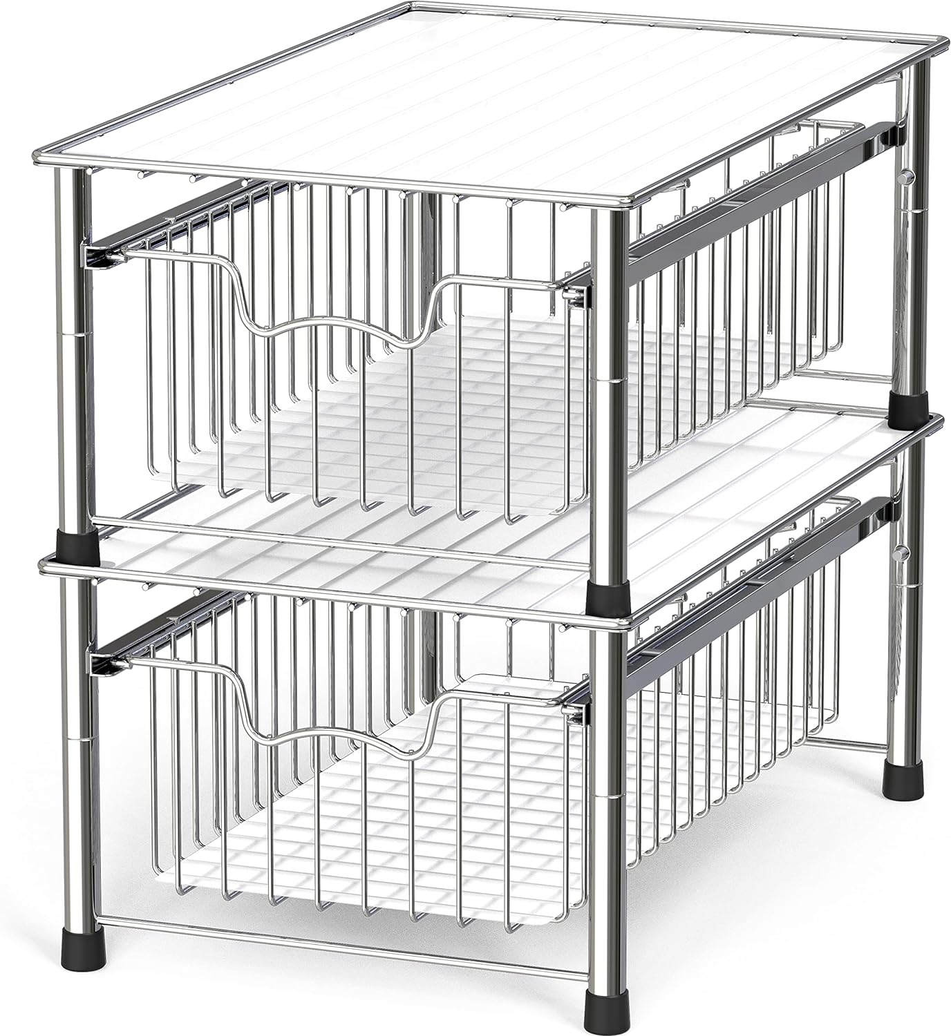 Simple Houseware Stackable Basket Drawer, Chrome