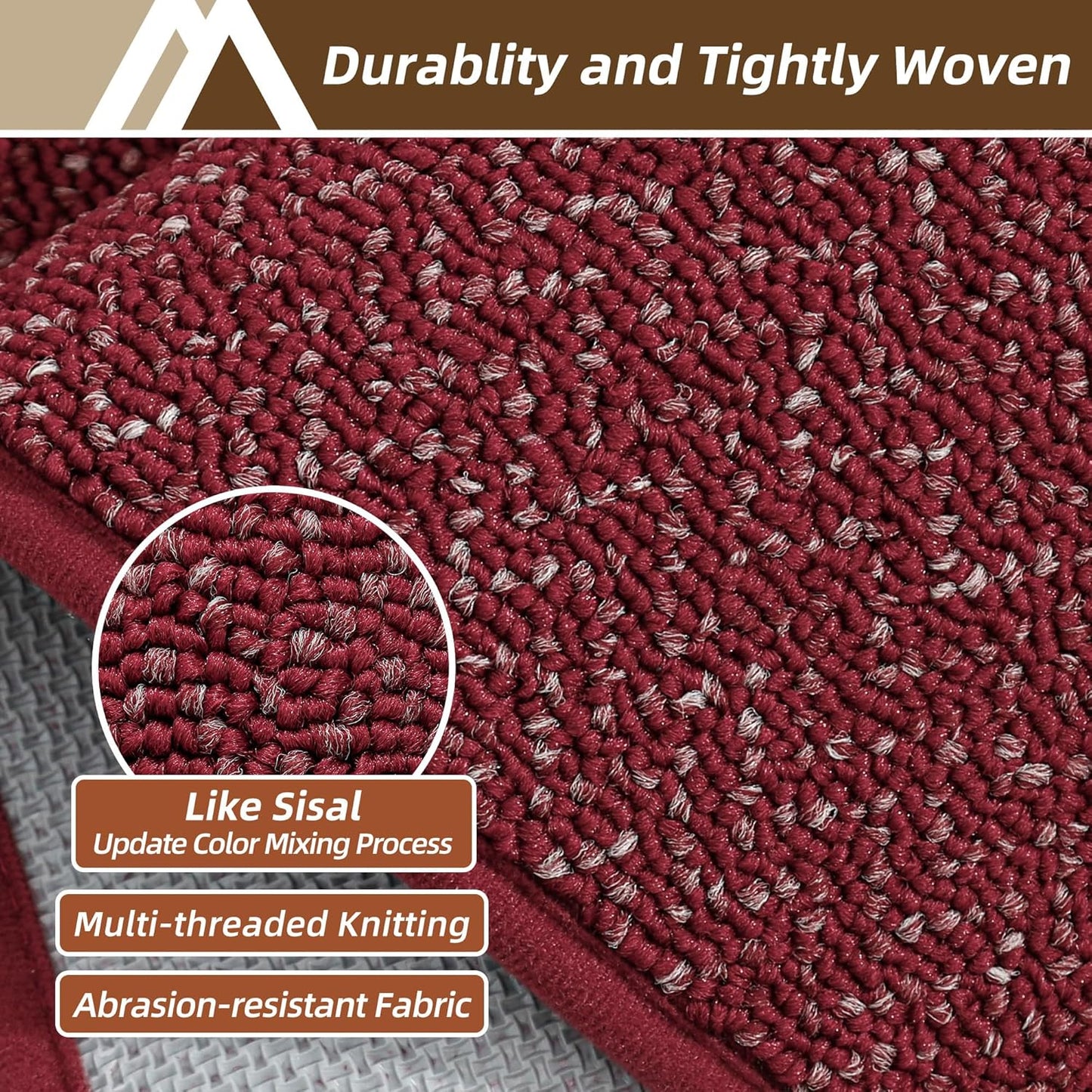 COSY HOMEER Kitchen Rugs and Mats 2PCS Non Slip Kitchen Mats for Floor Washable Stain Resistant Kitchen Runner Rug Sets Absorbent Kitchen Floor Mat 20"x32"+20"x48",Red