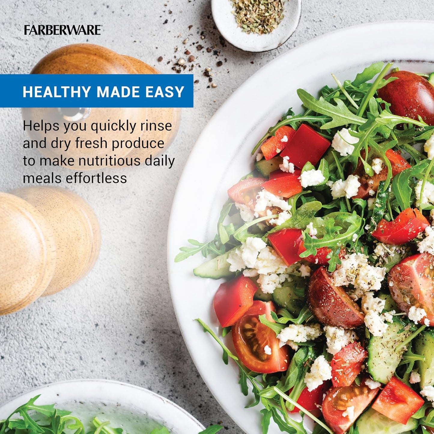 Farberware Professional Pump Small Salad Spinner with Bowl featuring Non Slip Grip, Small 3.16 Quart, Colander and Built in draining System for Fresh, Crisp, Clean Salad and Produce, Green