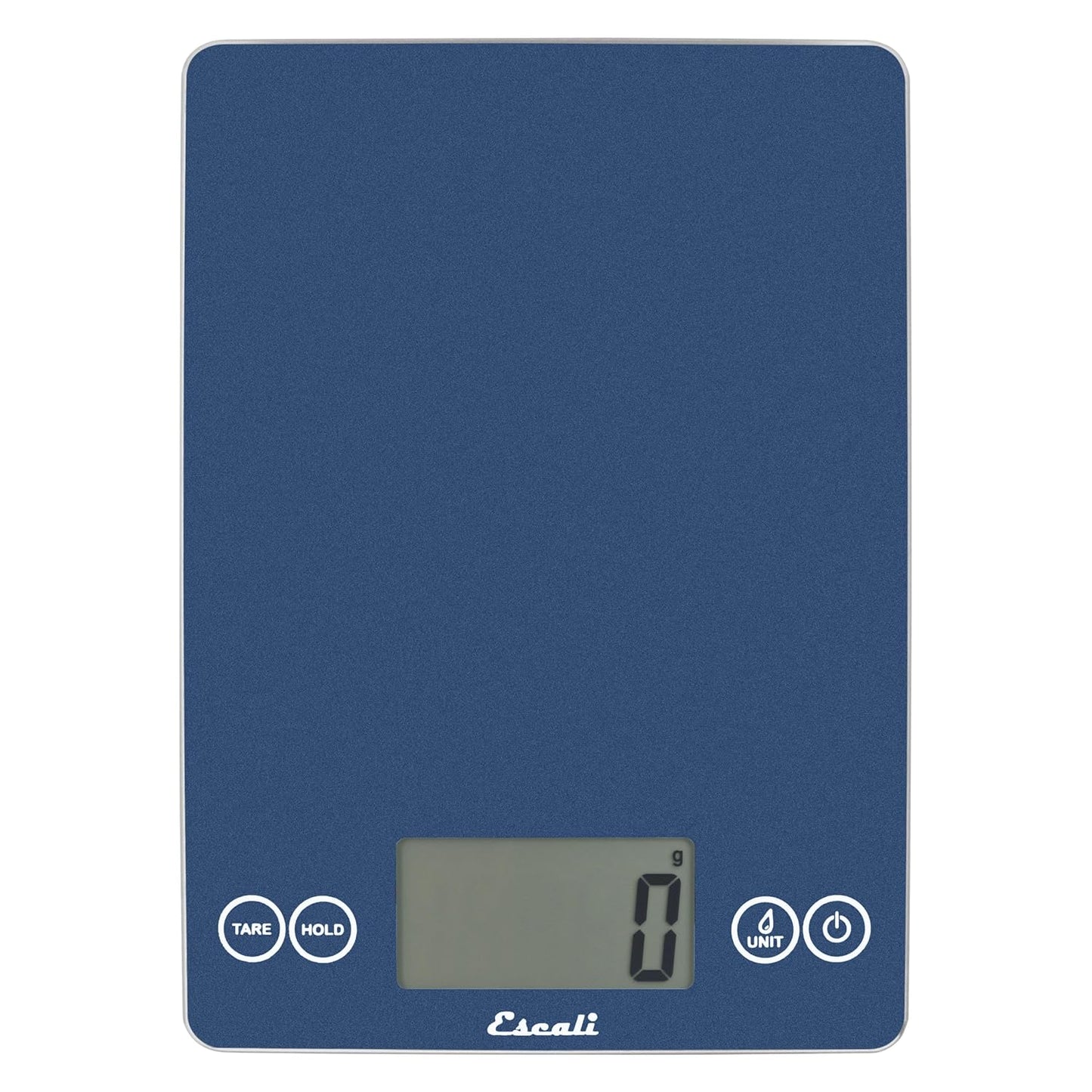 Escali Arti Glass Food Scale Digital Countertop Kitchen, Baking and Cooking Scale with Nutrition and Calorie Counter, 15-Pound Capacity, 9" x 6.5" x .75", Blue Mirage