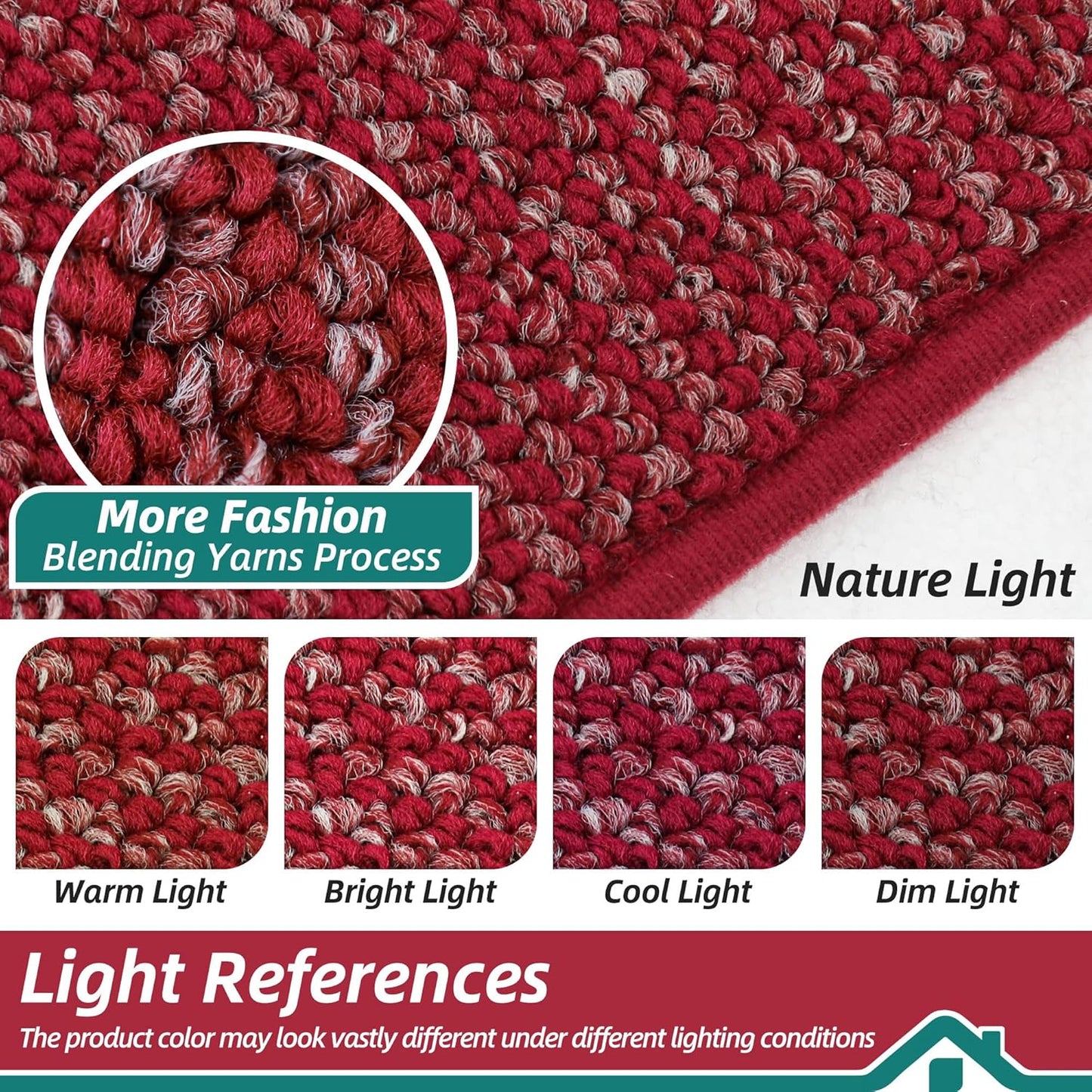 BEQHAUSE Kitchen Rugs and Mats 2PCS, Non-Slip Kitchen Mats for Floor, Absorbent and Stain Resistant Kitchen Runner, Machine Washable Rugs for Kitchen, Laundry & Sink, 24"x36"+24"x60", Red