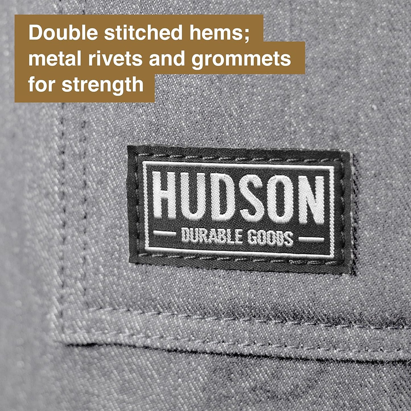 Hudson Durable Goods - Professional Grade Chef Apron for Kitchen, BBQ & Grill