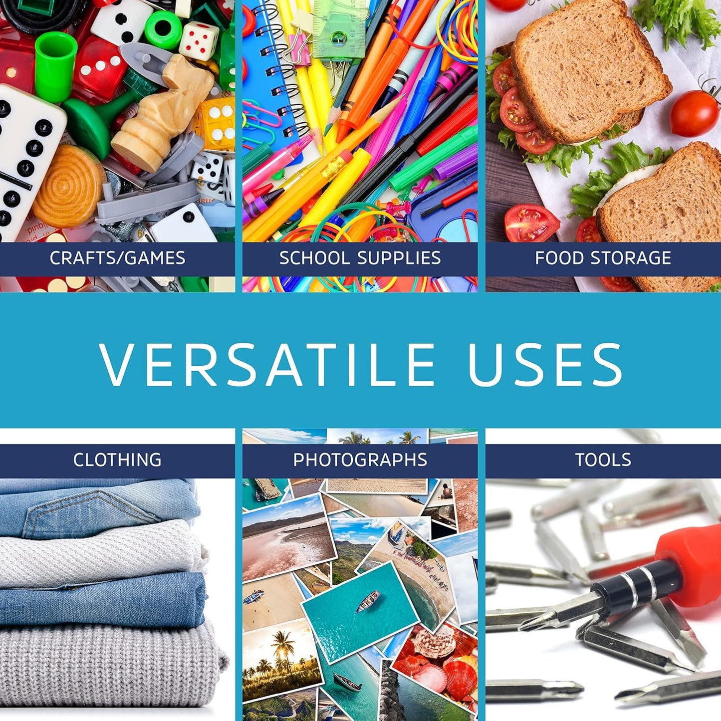 GPI - 12" x 12", Pack of 100, Clear Plastic Reclosable Zip Bags, Large, Bulk 2 mil Thick Strong & Durable Poly Baggies with Resealable Zip Top Lock for Travel, Storage, Packaging & Shipping.