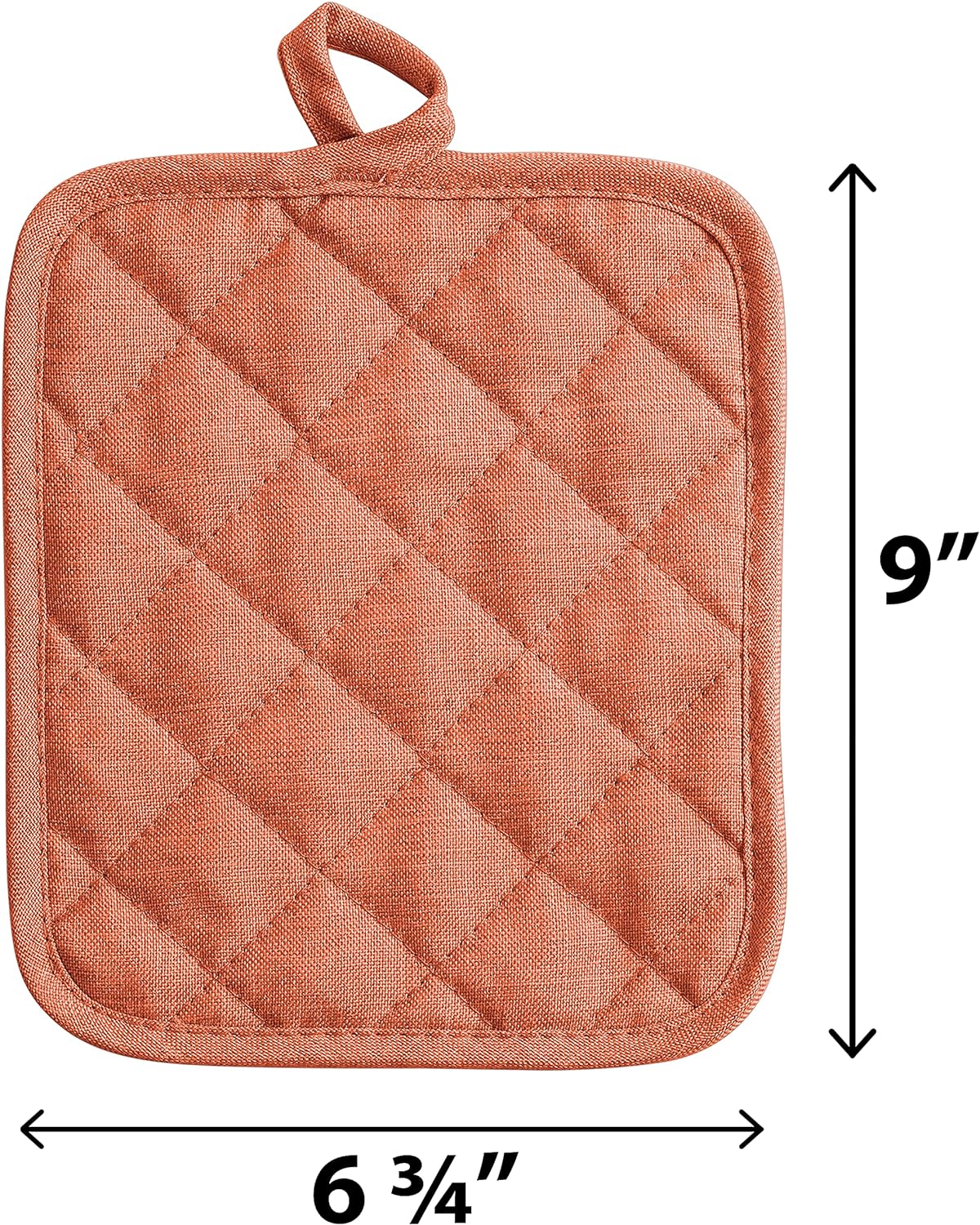 American Linen Pot Holders, Hot Pads, Table Pads for Kitchen and Dining Table, Non Slip Heat Resistant Hot Pot Holder (Coral, 8 Pack)