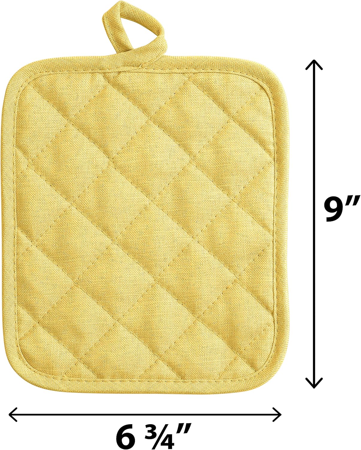 American Linen Pot Holders, Hot Pads, Table Pads for Kitchen and Dining Table, Non Slip Heat Resistant Hot Pot Holder (Sunshine, 4 Pack)