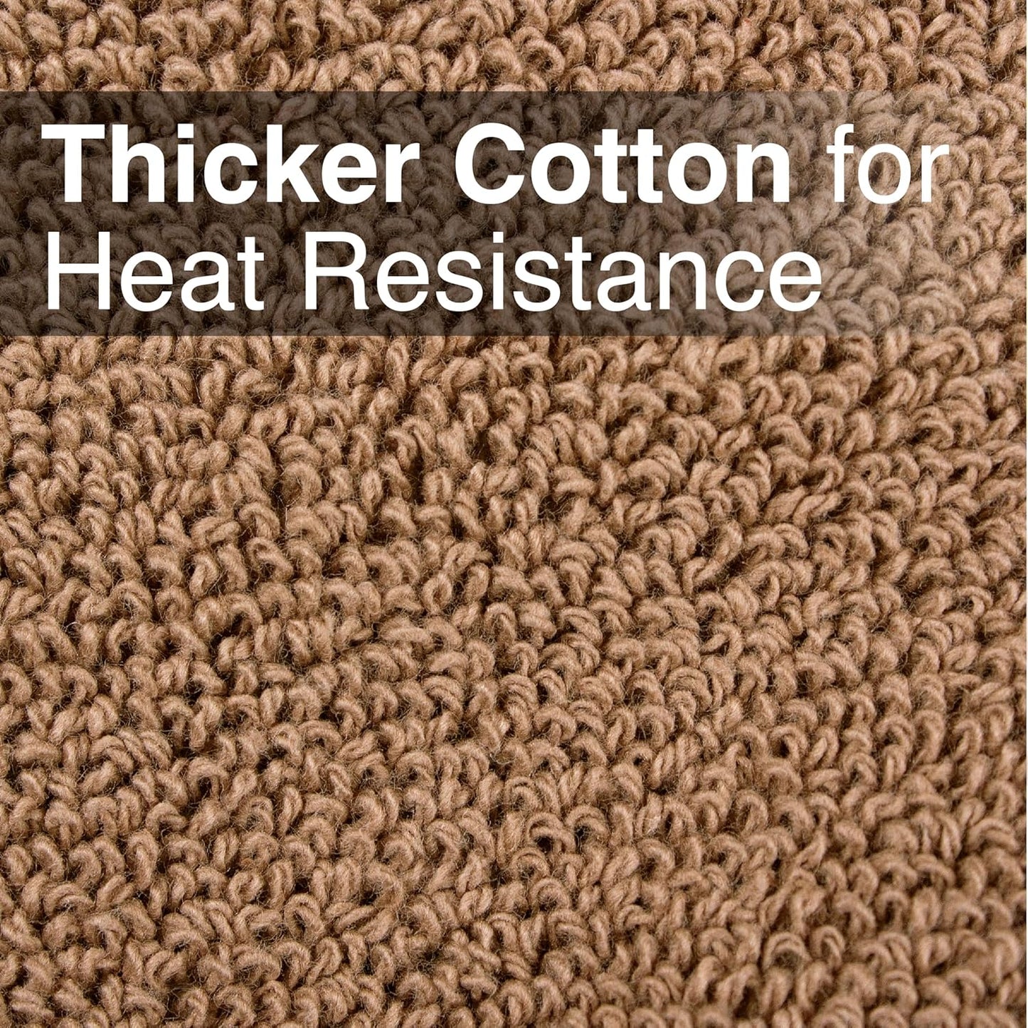 RITZ Terry Potholder & Hot Pad: Unparalleled Heat Resistant, Durable 100% Cotton – Ergonomically Designed for Optimal Grip – Easy-Care Machine Washable – 4-Pack, Mocha Brown